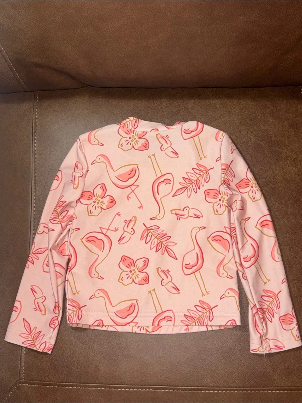 Carter's Pink Flamingo & Floral Long-Sleeve Swim Rashguard Girl Size 2T